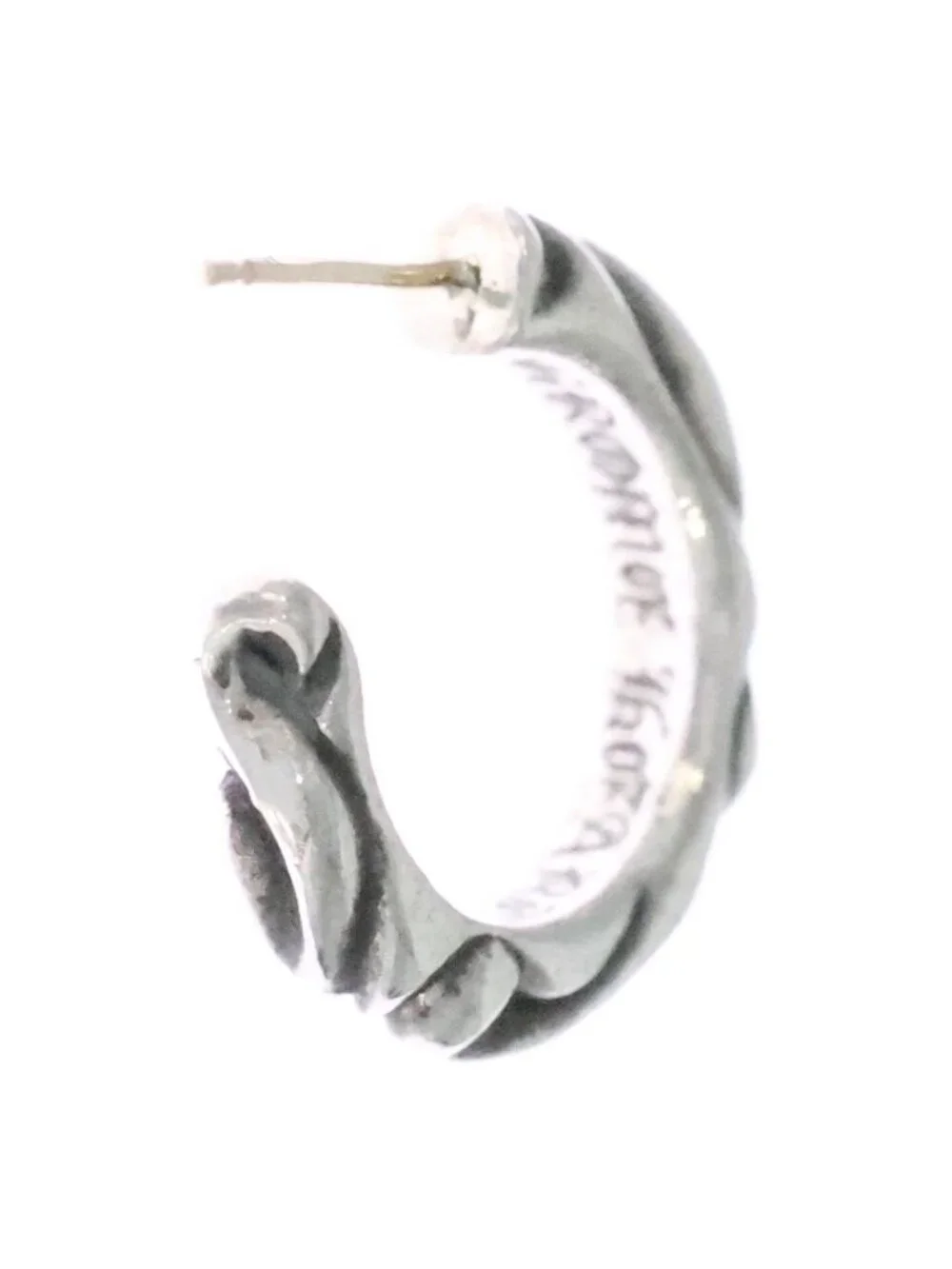 Chrome Hearts Hoop Scrool Scroll Earrings Silver